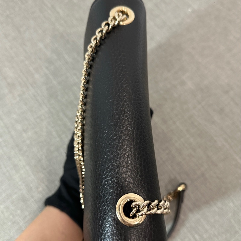 正品 Cucci 黑 荔枝牛皮 斜背包｜日本購入-12