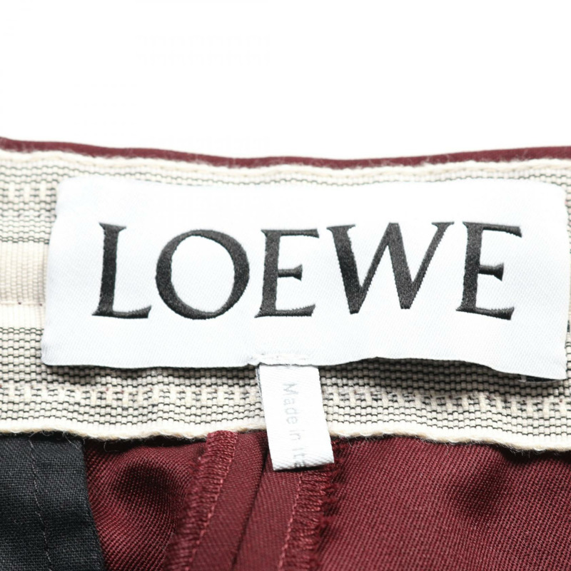 LOEWE 抽繩褲 羊毛 波爾多 黑色 白色 #48 二手男款-2