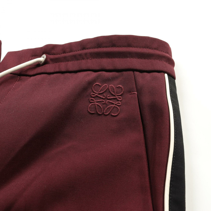 LOEWE 抽繩褲 羊毛 波爾多 黑色 白色 #48 二手男款-6