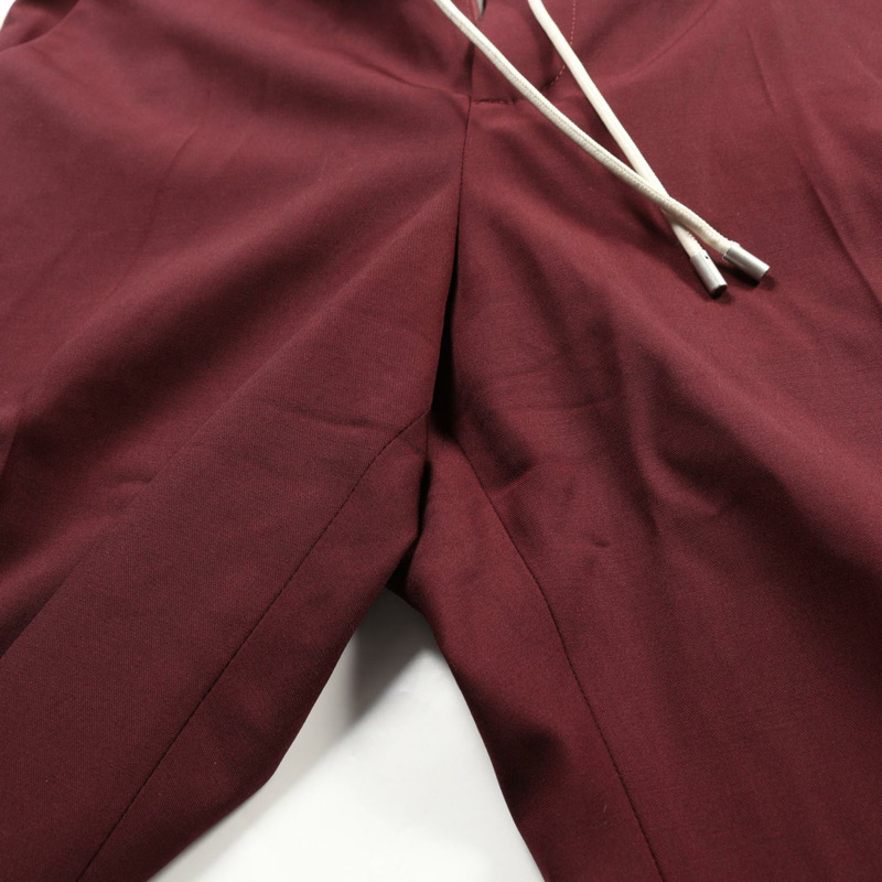 LOEWE 抽繩褲 羊毛 波爾多 黑色 白色 #48 二手男款-7