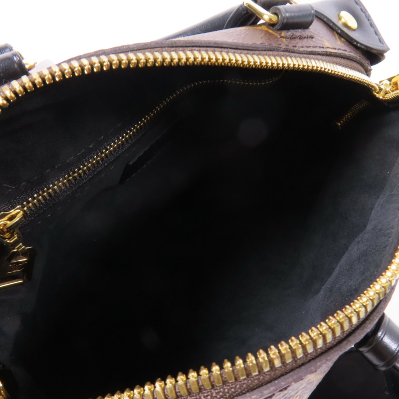 LOUIS VUITTON Monogram Petite Malle Souple金扣手挽肩背兩用袋棕色-9