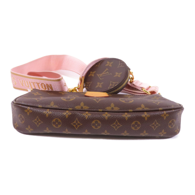 LOUIS VUITTON Monogram Multi Pochette Accessoires金扣手挽肩背兩用袋棕色-3