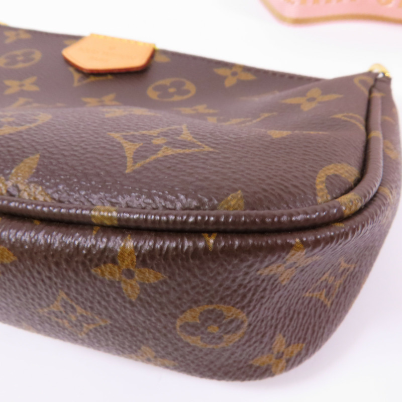 LOUIS VUITTON Monogram Multi Pochette Accessoires金扣手挽肩背兩用袋棕色-6