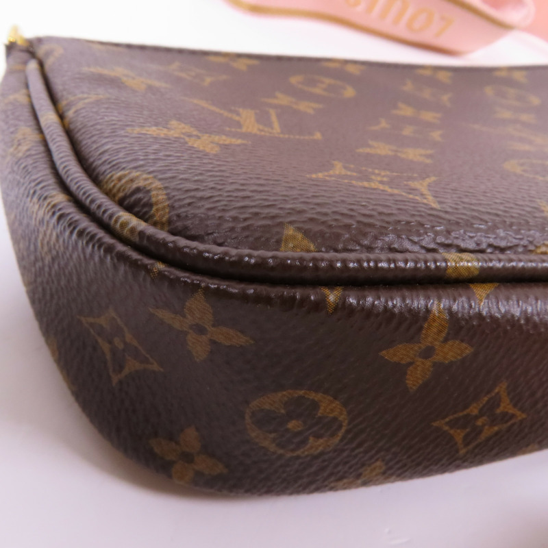 LOUIS VUITTON Monogram Multi Pochette Accessoires金扣手挽肩背兩用袋棕色-8