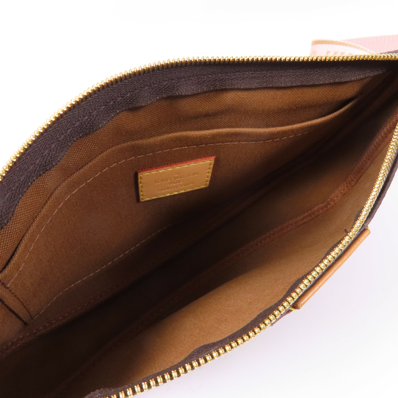LOUIS VUITTON Monogram Multi Pochette Accessoires金扣手挽肩背兩用袋棕色-9