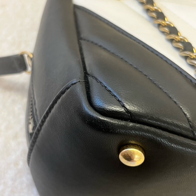 香奈儿Chanel V纹相机包 黑白配色特別美-13