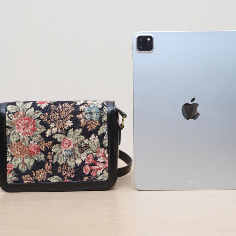 黑色 帆布 金扣 Triomphe 凱旋門 金屬鎖扣 Teen 18 刺繡款-1