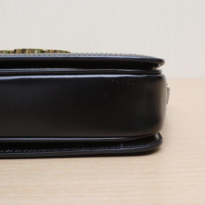 黑色 帆布 金扣 Triomphe 凱旋門 金屬鎖扣 Teen 18 刺繡款-3