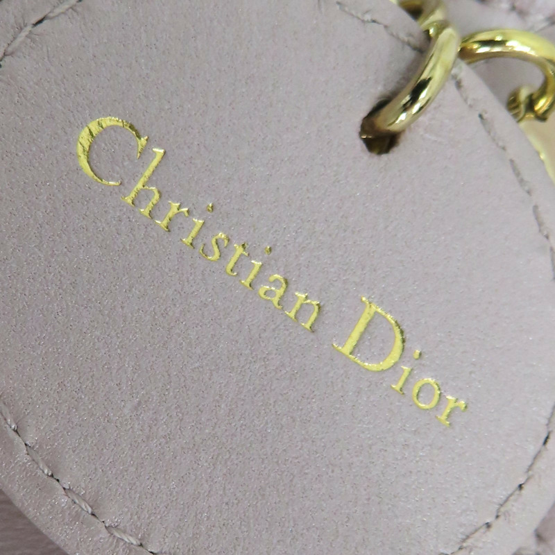 粉色 籐格紋 羊皮 Lady Dior Mini 兩用包 M0505OADU-6