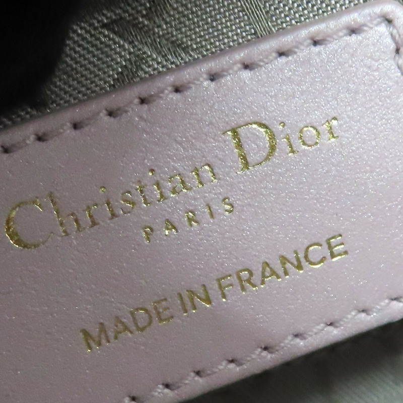 粉色 籐格紋 羊皮 Lady Dior Mini 兩用包 M0505OADU-7