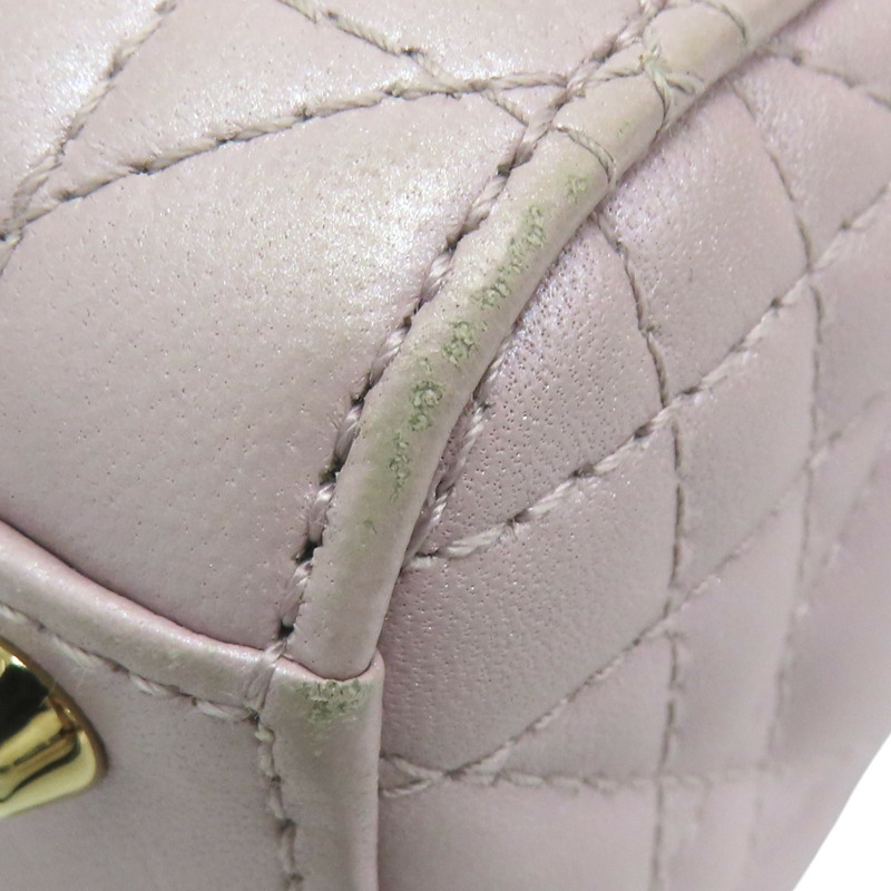 粉色 籐格紋 羊皮 Lady Dior Mini 兩用包 M0505OADU-11