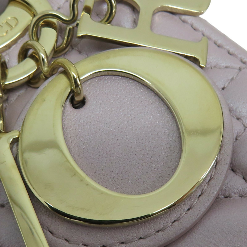 粉色 籐格紋 羊皮 Lady Dior Mini 兩用包 M0505OADU-17
