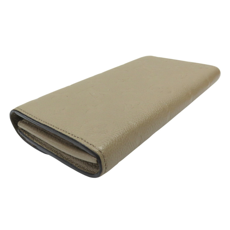 米色 原花壓紋牛皮 Sarah 扣式長夾 M82256 M82256-3