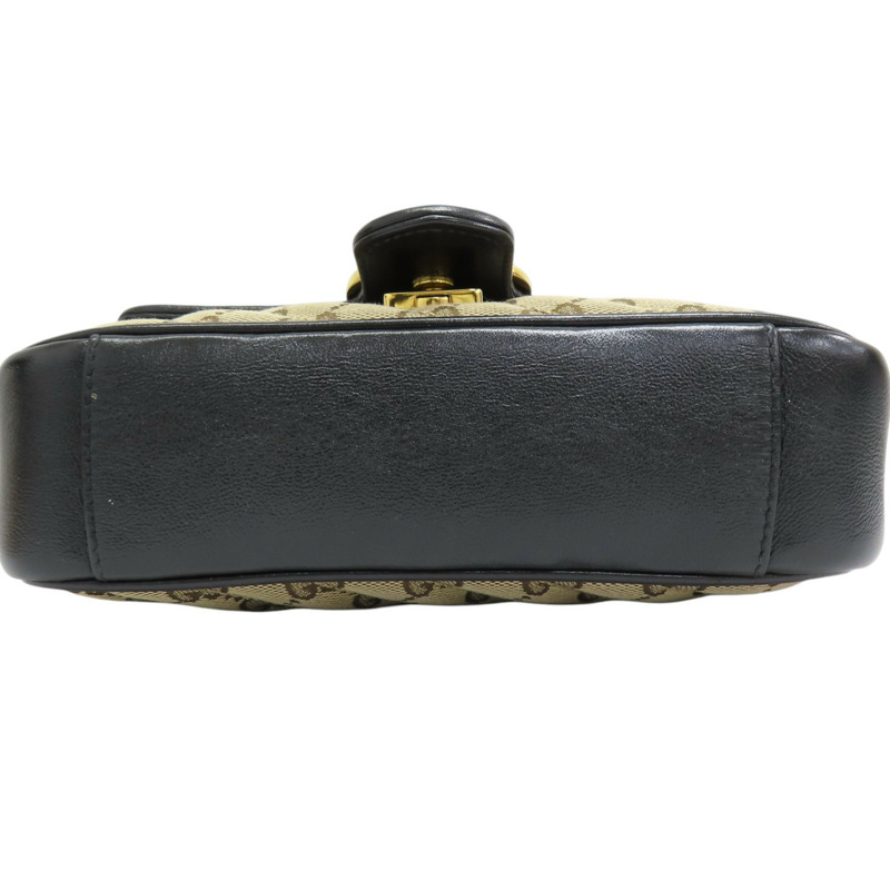 棕色帆布 黑色牛皮 GG Marmont 肩背包 476744 476744-3