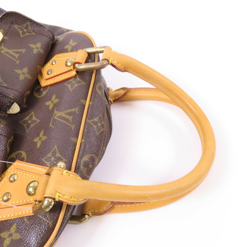 LOUIS VUITTON Monogram Manhattan PM手挽袋棕色-4