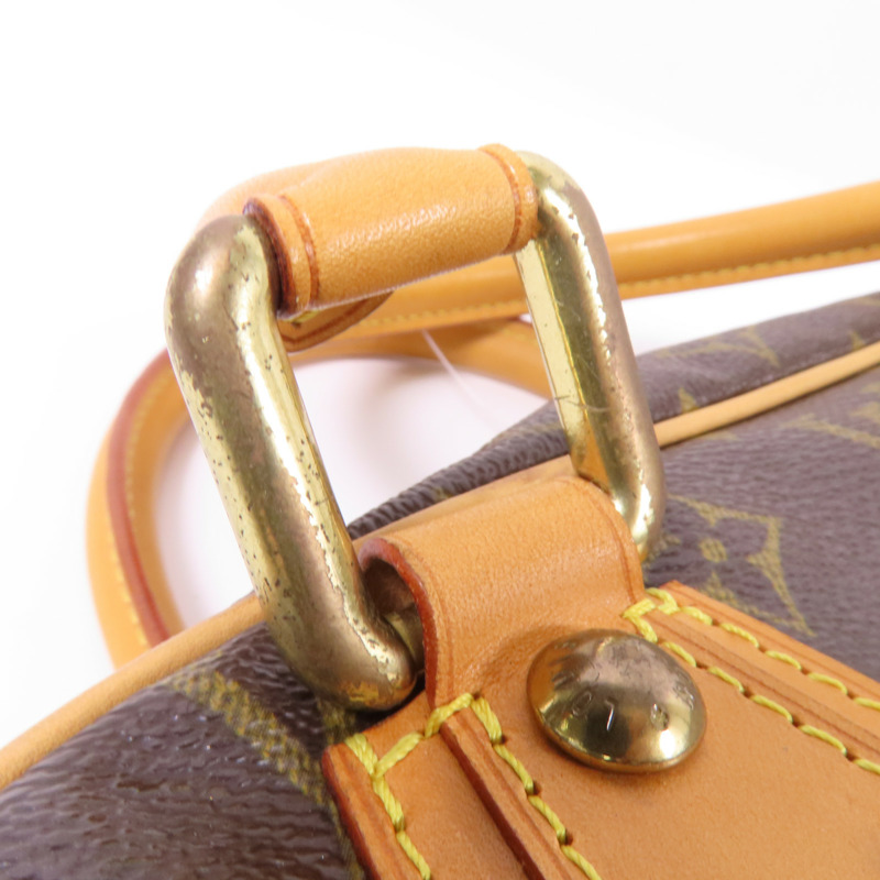 LOUIS VUITTON Monogram Manhattan PM手挽袋棕色-9