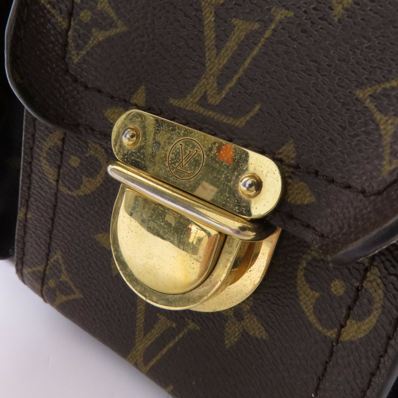 LOUIS VUITTON Monogram Manhattan PM手挽袋棕色-13