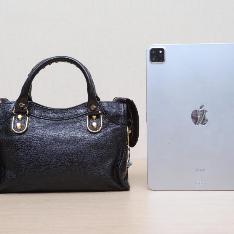 City Mini 24 機車包 黑色 皮革C 金扣-1