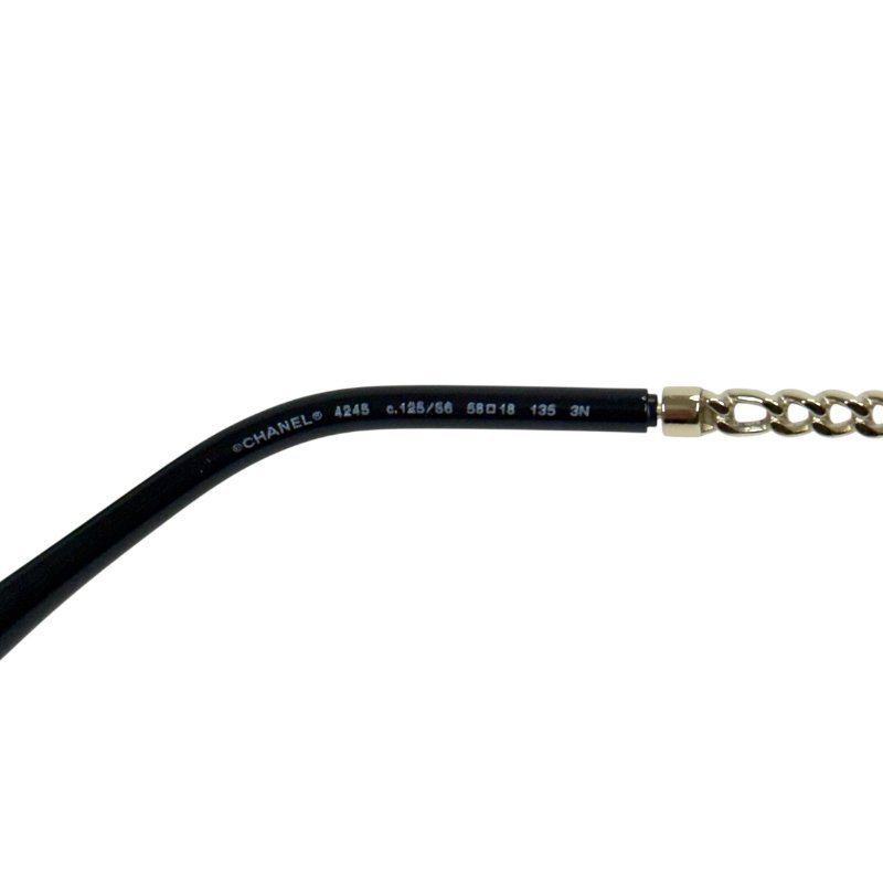 CHANEL CC 珍珠鏈條綴飾圓形太陽眼鏡-18