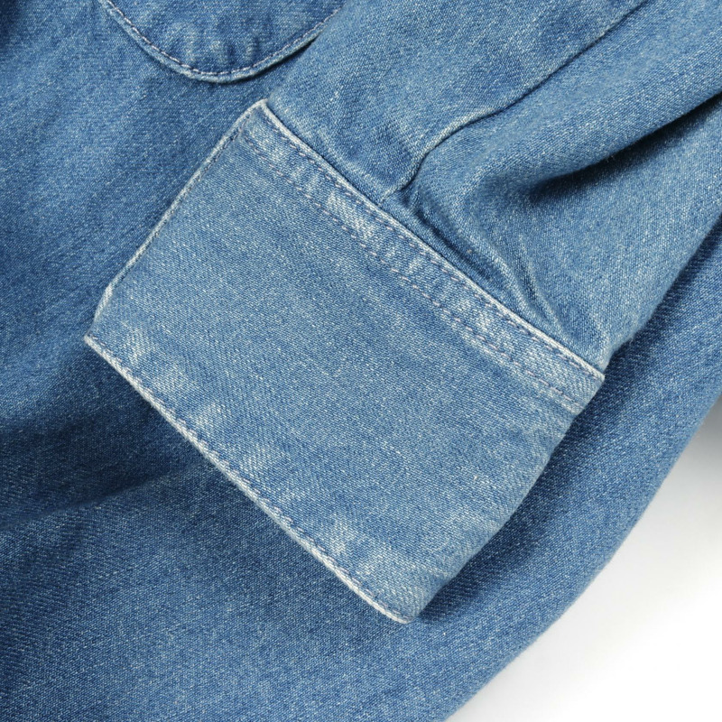 GUCCI 水洗有機牛仔襯衫 Sherry Line 626480 棉藍色二手男款 #44-5