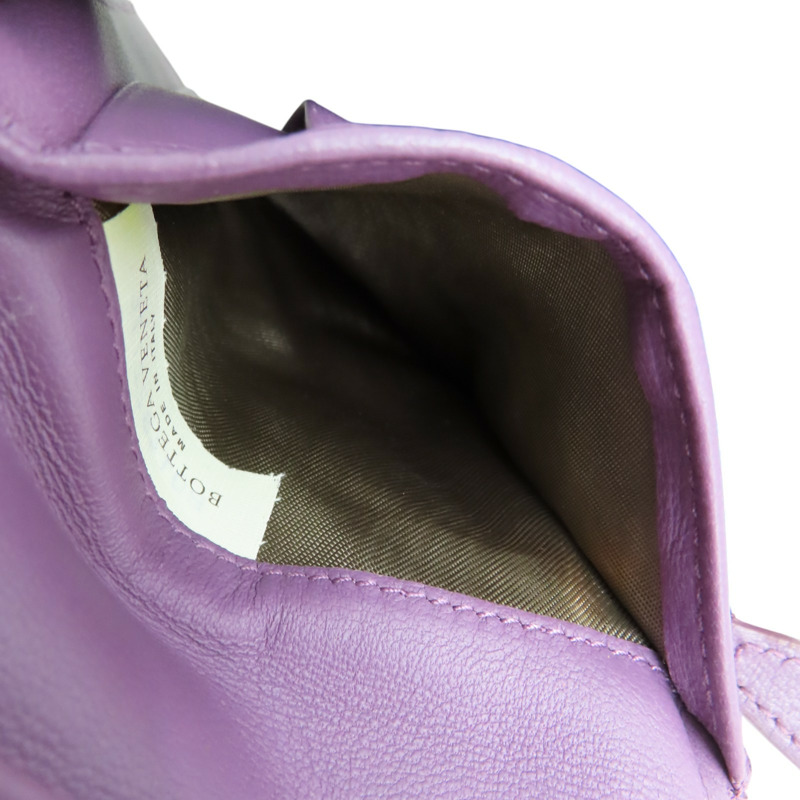 紫色 編織皮革 兩折中夾-7