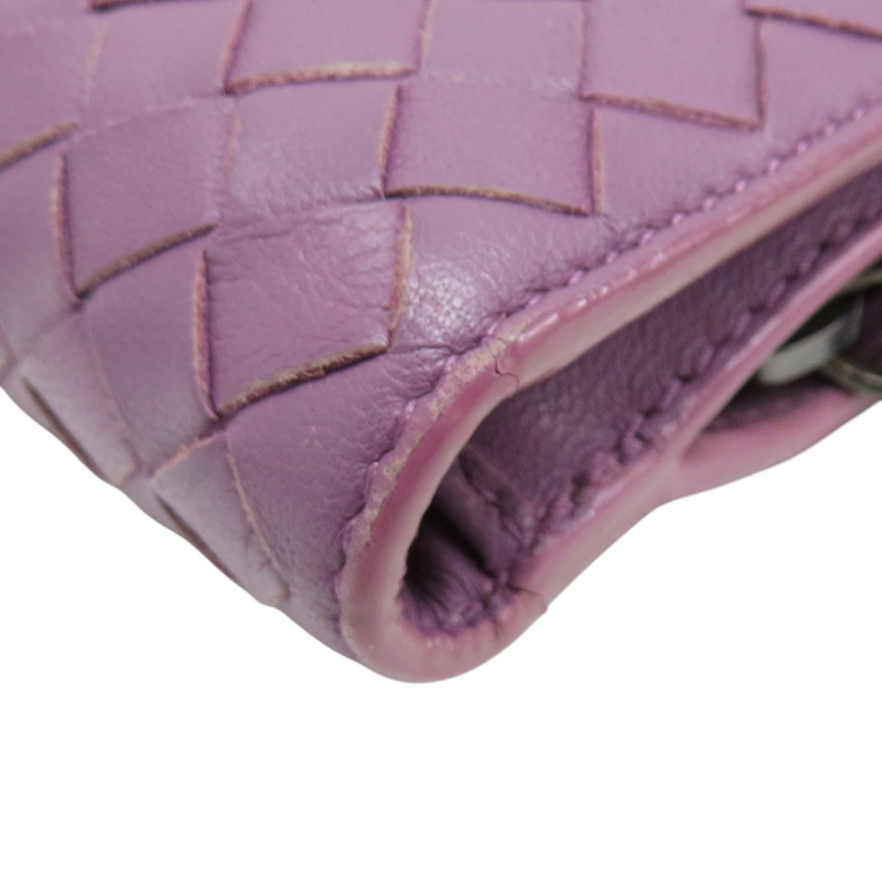 紫色 編織皮革 兩折中夾-14