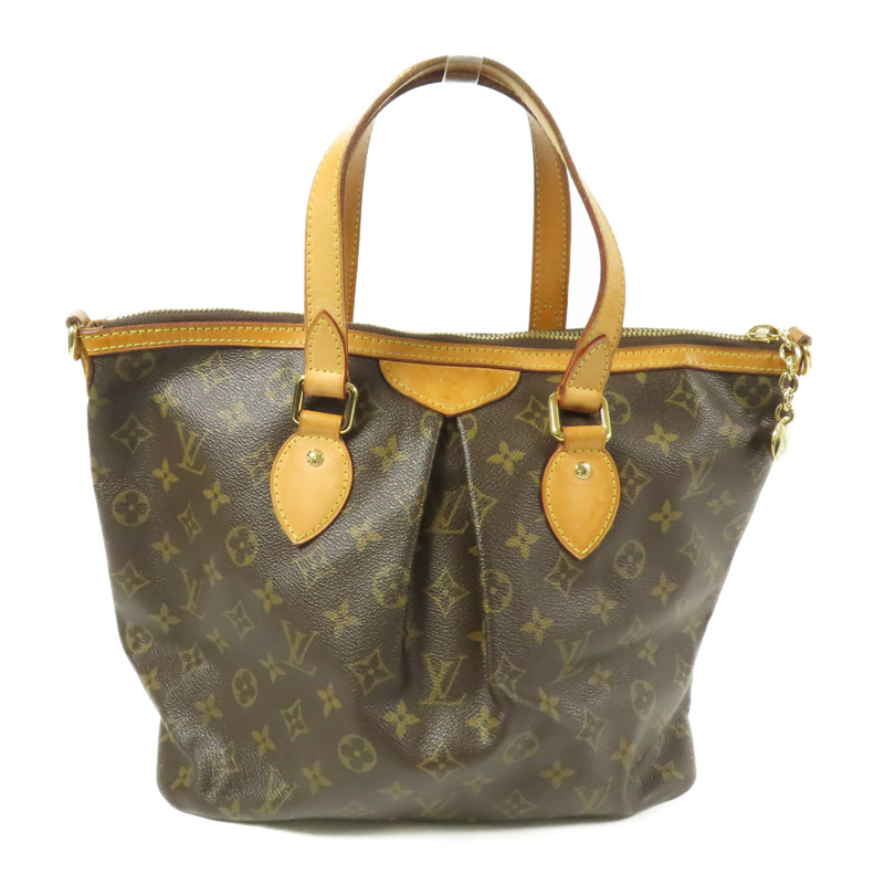LOUIS VUITTON Monogram Palermo PM金扣手挽肩背兩用袋棕色-1