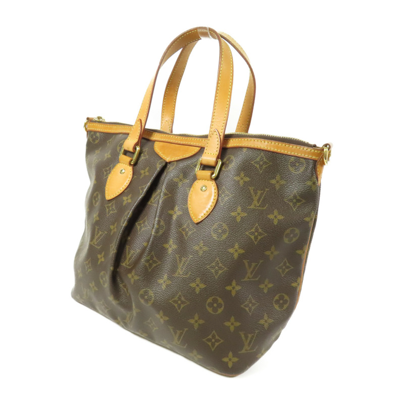 LOUIS VUITTON Monogram Palermo PM金扣手挽肩背兩用袋棕色-2