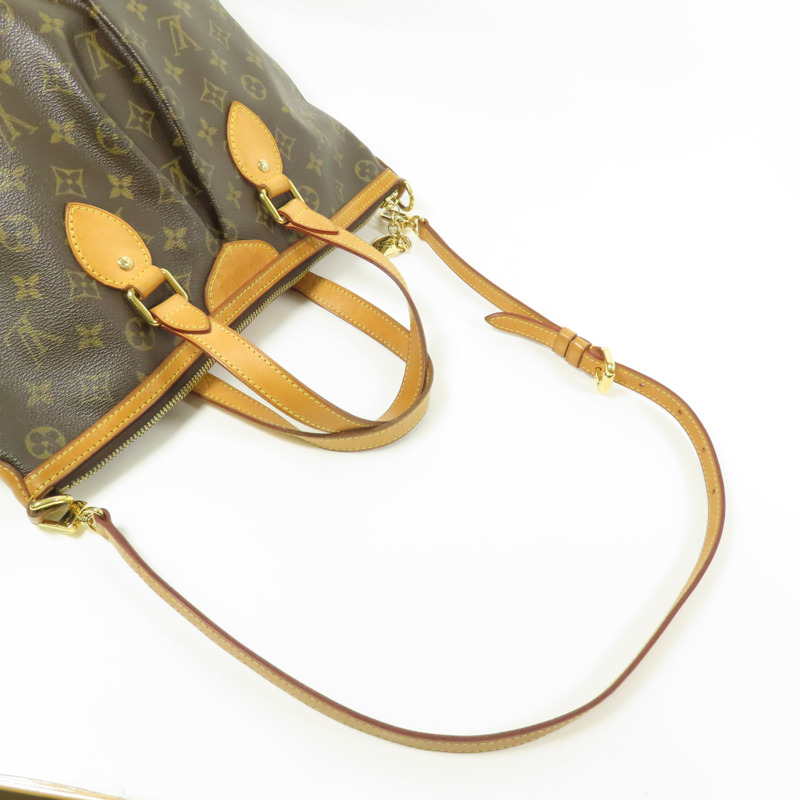 LOUIS VUITTON Monogram Palermo PM金扣手挽肩背兩用袋棕色-6