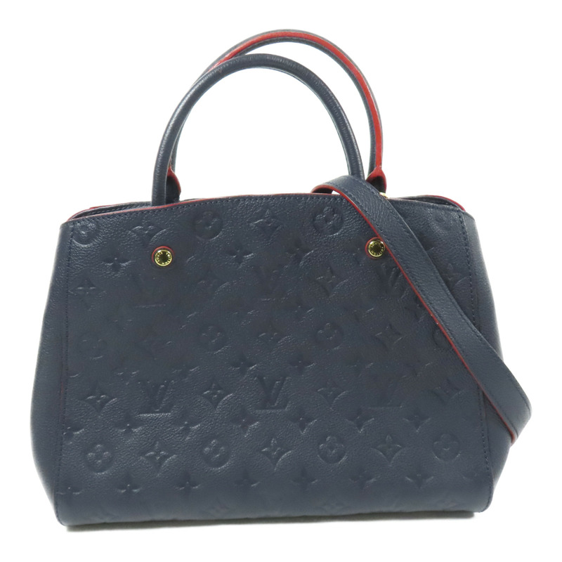 LOUIS VUITTON Monogram Empreinte Montaigne MM金扣手挽肩背兩用袋-0
