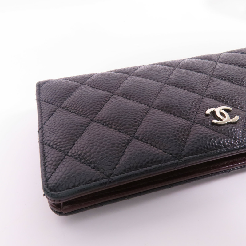 CHANEL 牛皮皮革Long Wallet銀扣長錢包-4