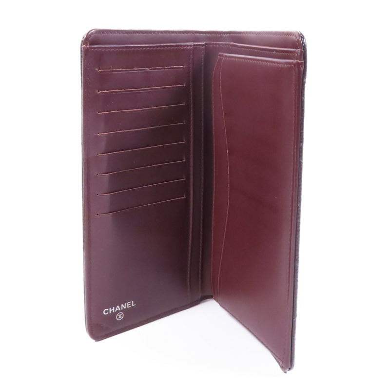 CHANEL 牛皮皮革Long Wallet銀扣長錢包-10