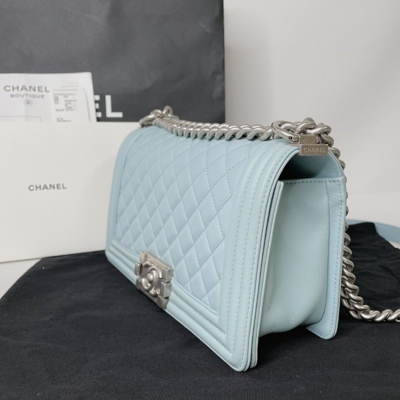 CHANEL 菱格紋光滑牛BOY 25-2