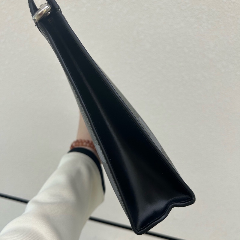 LV 黑灰色馬賽克復古棋盤格手拿包-4