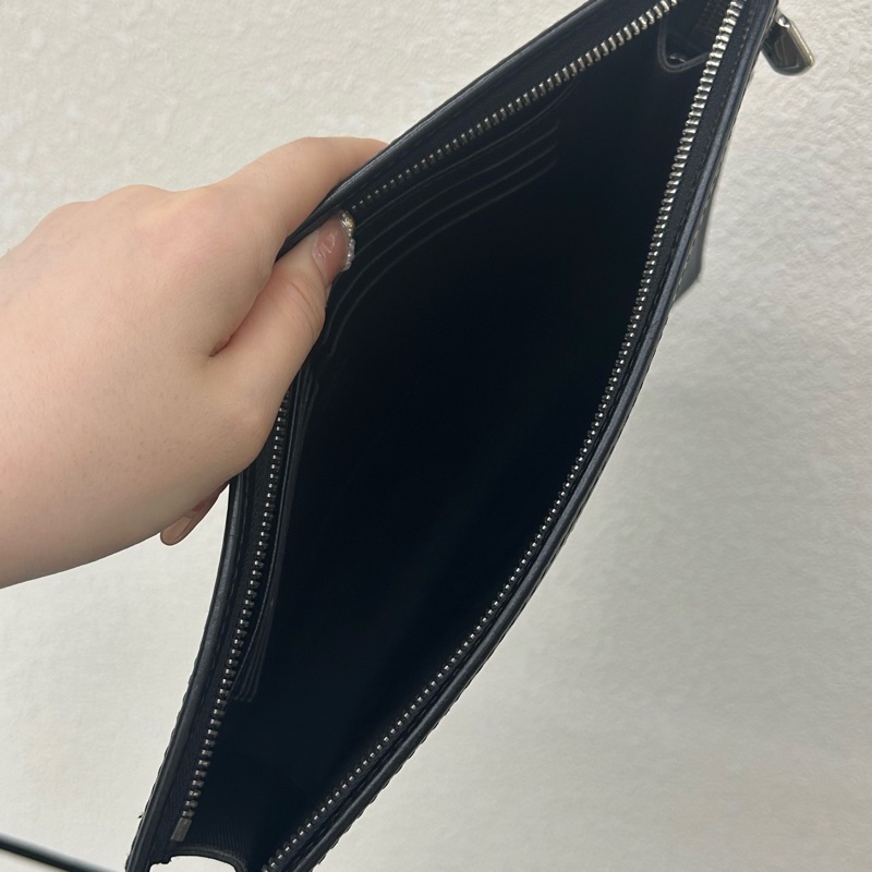 LV 黑灰色馬賽克復古棋盤格手拿包-7