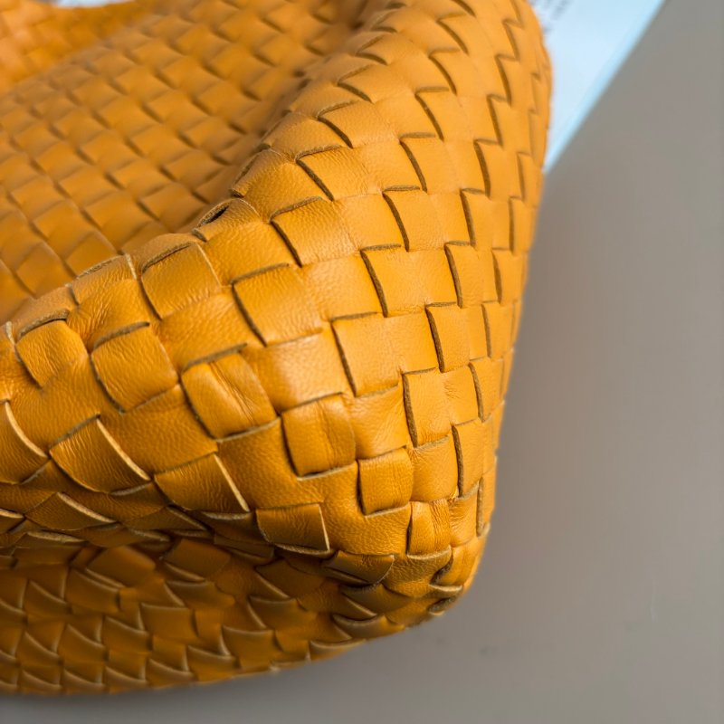 ::Bottega Veneta:: BV 編織橘黃色手提包 肩背包 水桶包-6