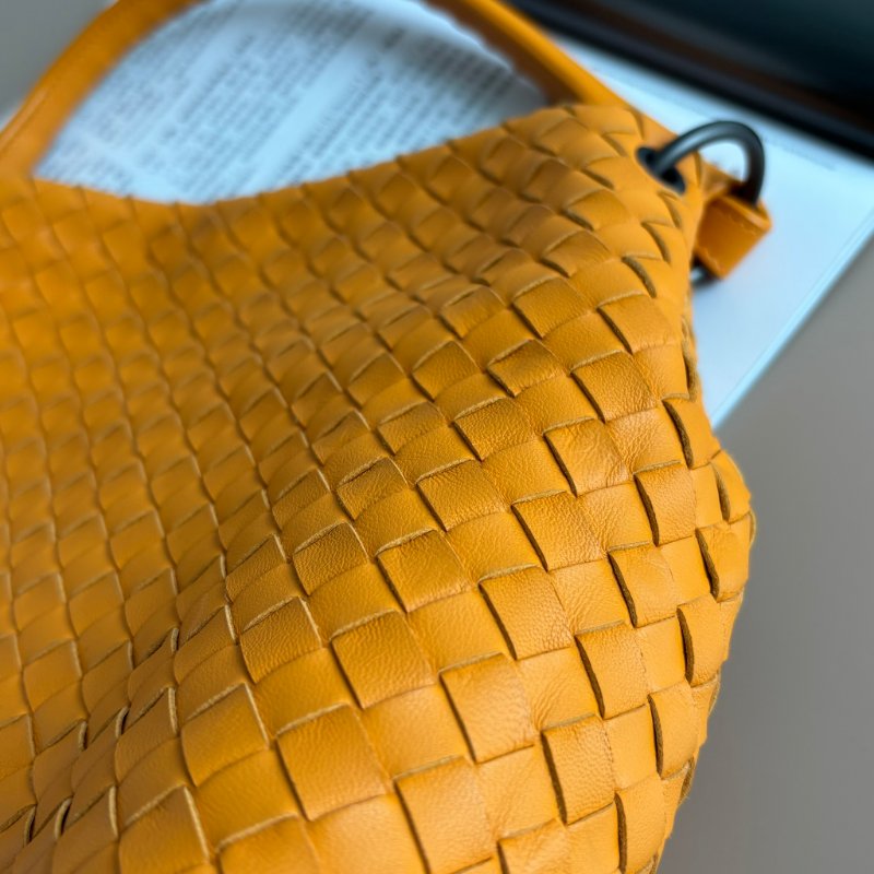 ::Bottega Veneta:: BV 編織橘黃色手提包 肩背包 水桶包-9