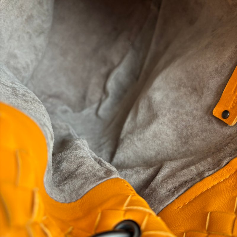 ::Bottega Veneta:: BV 編織橘黃色手提包 肩背包 水桶包-18