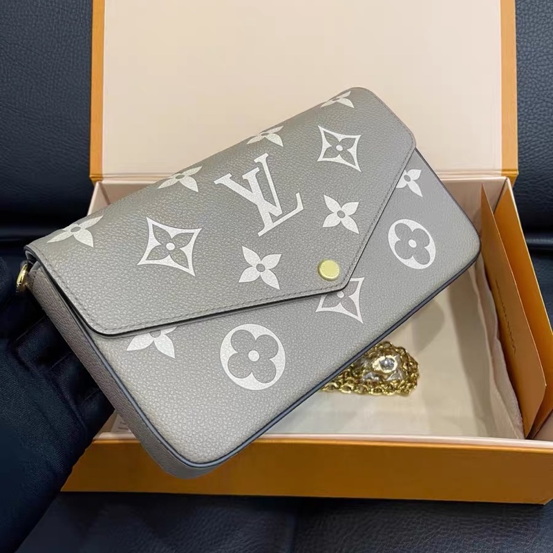 新款芯片款！近全新品 Louis Vuitton 三合一 大象灰 鏈條包-2