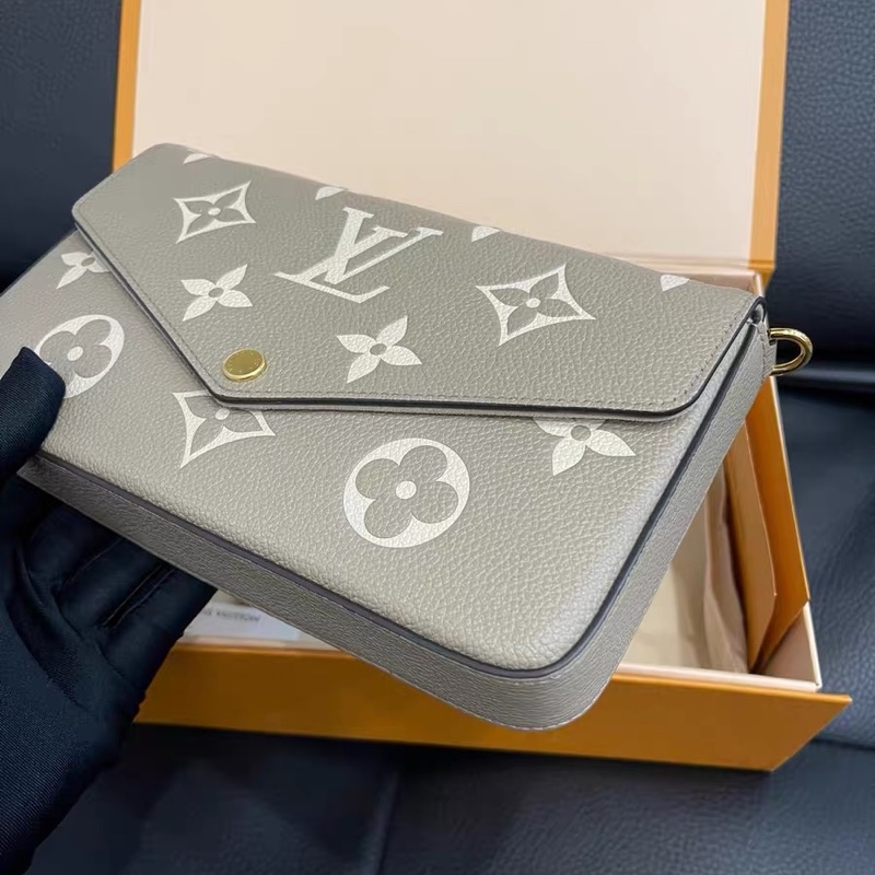 新款芯片款！近全新品 Louis Vuitton 三合一 大象灰 鏈條包-3