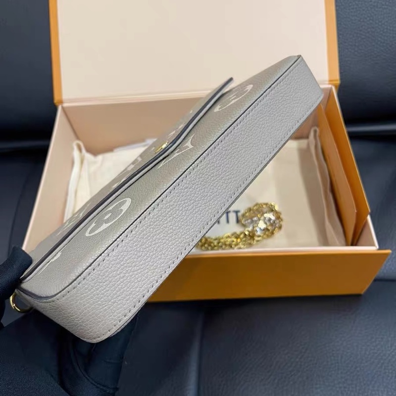 新款芯片款！近全新品 Louis Vuitton 三合一 大象灰 鏈條包-5