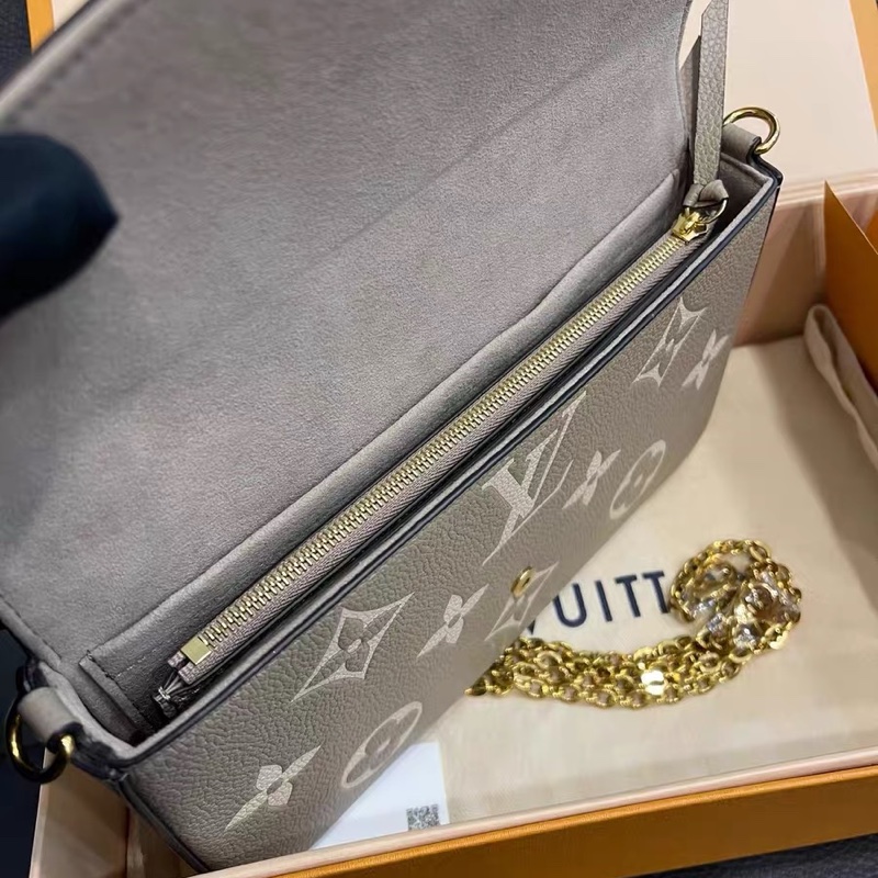 新款芯片款！近全新品 Louis Vuitton 三合一 大象灰 鏈條包-8