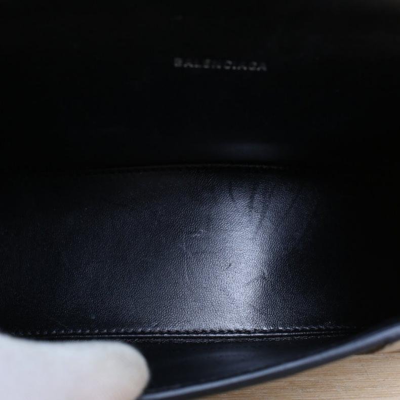 Hourglass 沙漏 XS碼 鱷魚壓紋 黑色 皮革C Lisa同款 黑扣-5