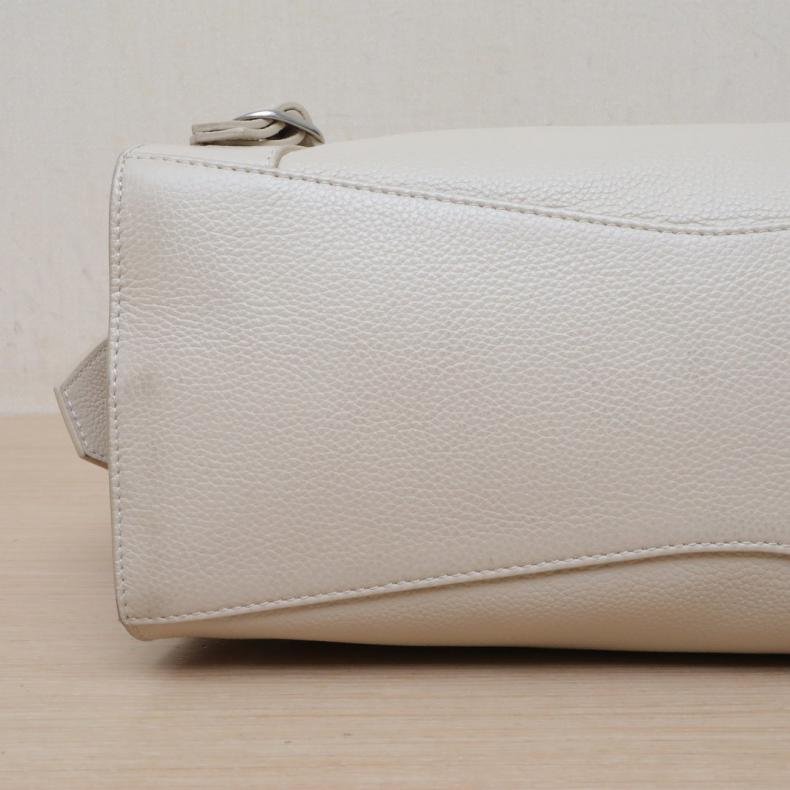 NEO CLASSIC 手提機車包 33cm 米白色 皮革C-2