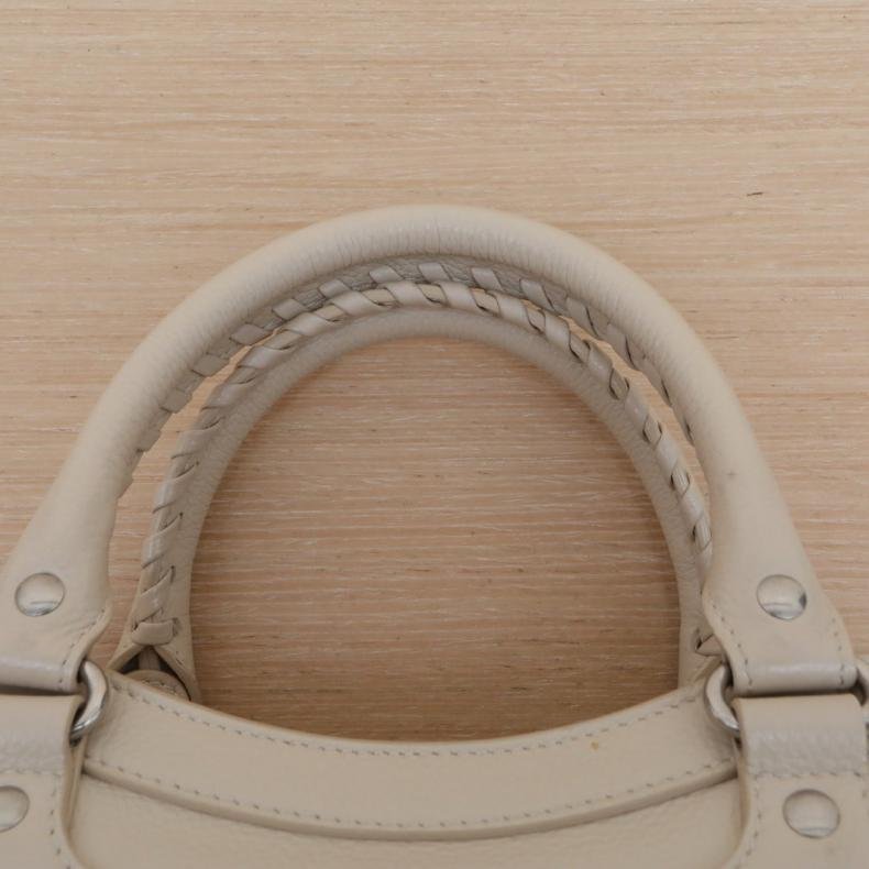 NEO CLASSIC 手提機車包 33cm 米白色 皮革C-5