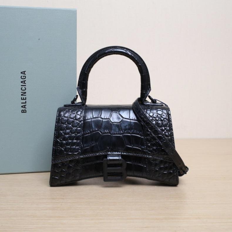 Hourglass 沙漏 XS碼 鱷魚壓紋 黑色 皮革C Lisa同款-0