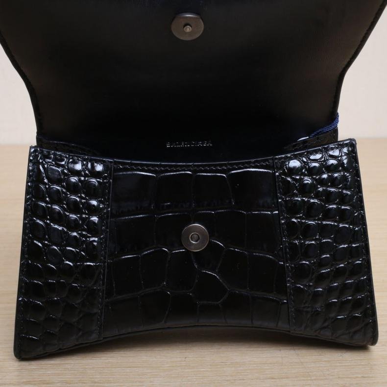 Hourglass 沙漏 XS碼 鱷魚壓紋 黑色 皮革C Lisa同款-4