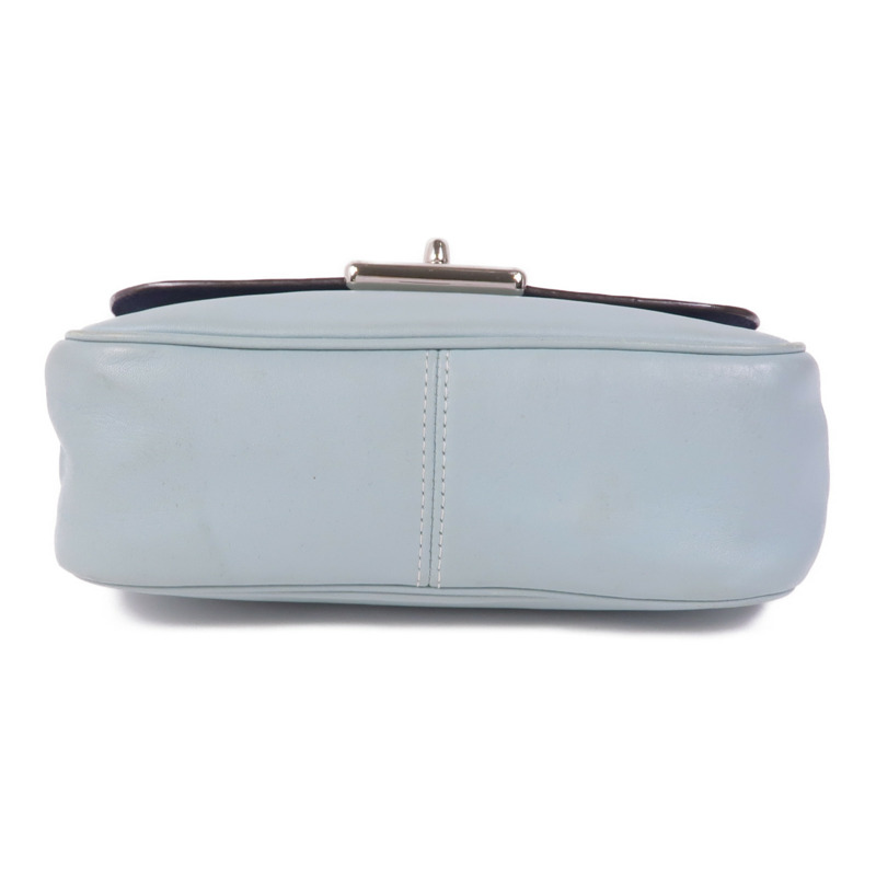 COACH 牛皮皮革Chain Shoulder銀扣鏈帶肩背袋-3