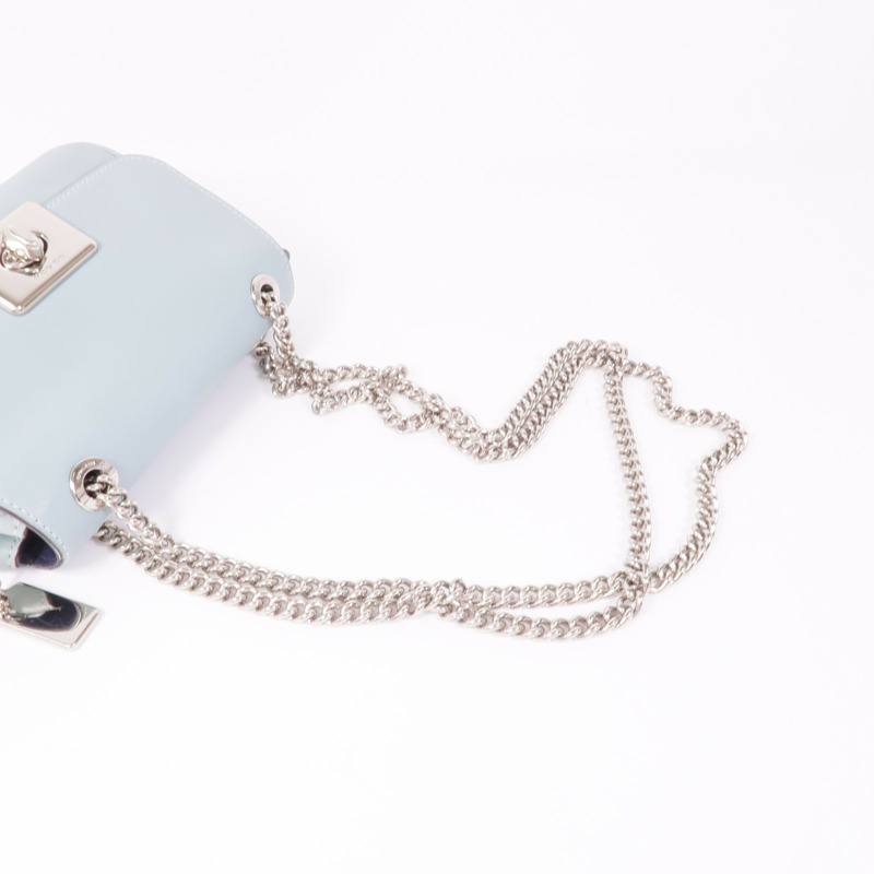 COACH 牛皮皮革Chain Shoulder銀扣鏈帶肩背袋-4