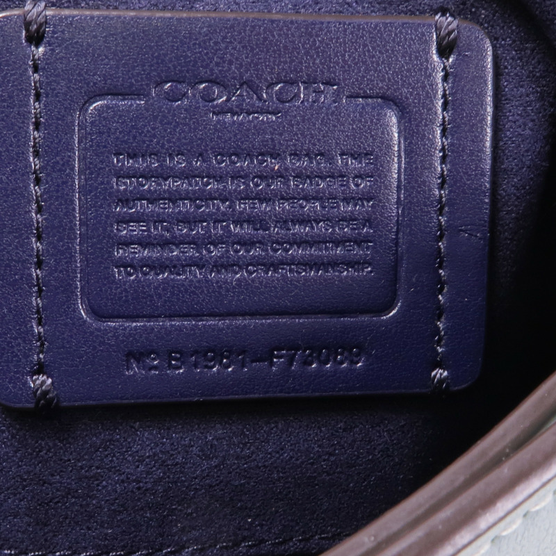 COACH 牛皮皮革Chain Shoulder銀扣鏈帶肩背袋-11